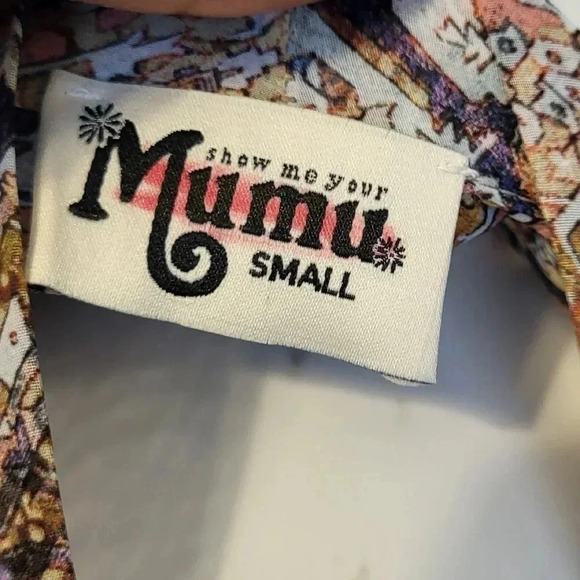 Show Me your MuMu Taylor Tie Retro Boho Chic Inspired Button Down Blouse(S) - Picture 8 of 9